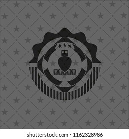 ship icon inside dark emblem