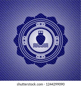 ship icon inside emblem with jean texture