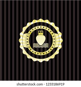 ship icon inside gold badge