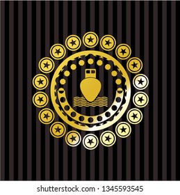 ship icon inside gold badge