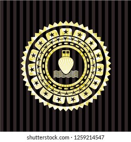 ship icon inside gold shiny emblem