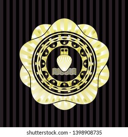 ship icon inside gold shiny badge