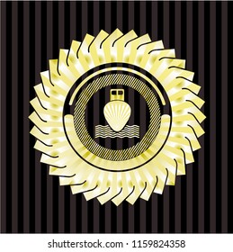 ship icon inside golden emblem