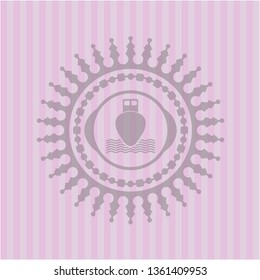 ship icon inside pink icon or emblem