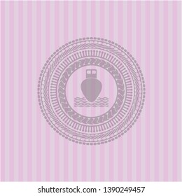 ship icon inside pink emblem