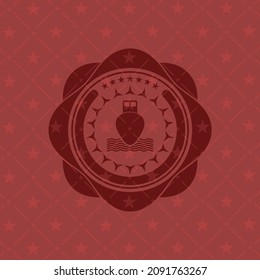 ship icon inside red icon or emblem. 