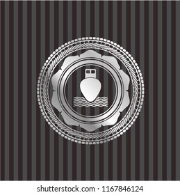 ship icon inside silver shiny badge