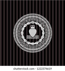 ship icon inside silver shiny emblem