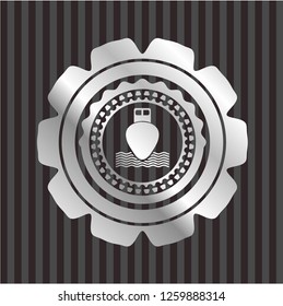 ship icon inside silver shiny emblem