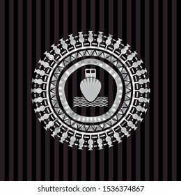 ship icon inside silvery emblem