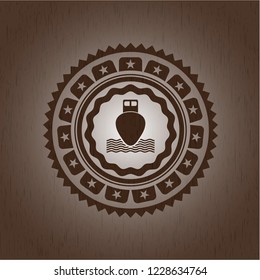 ship icon inside wood emblem