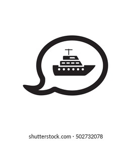 Ship   icon,  isolated. Flat  design.