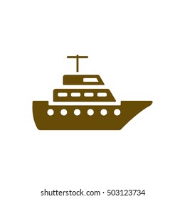 Ship    icon,  isolated. Flat  design.