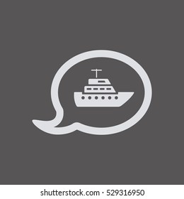 Ship  icon,  isolated. Flat  design.