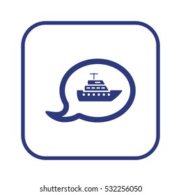 Ship  icon,  isolated. Flat  design.