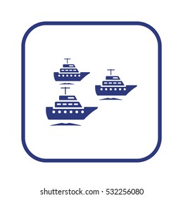 Ship  icon,  isolated. Flat  design.