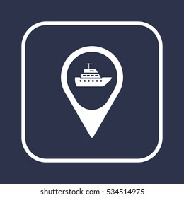 Ship  icon,  isolated. Flat  design.