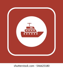 Ship  icon,  isolated. Flat  design.