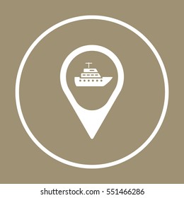 Ship  icon,  isolated. Flat  design.