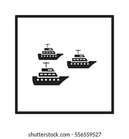Ship  icon,  isolated. Flat  design.