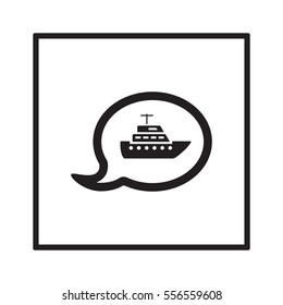 Ship  icon,  isolated. Flat  design.