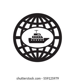 Ship  icon,  isolated. Flat  design.