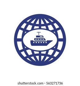 Ship  icon,  isolated. Flat  design.