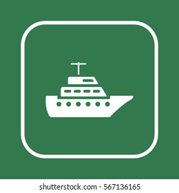 Ship  icon,  isolated. Flat  design.