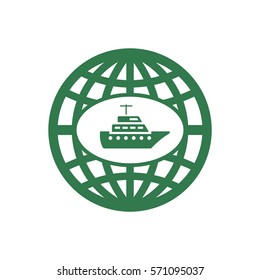 Ship  icon,  isolated. Flat  design.