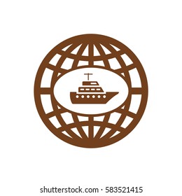 Ship  icon,  isolated. Flat  design.