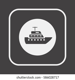 Ship  icon,  isolated. Flat  design.