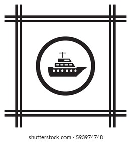 Ship  icon,  isolated. Flat  design.