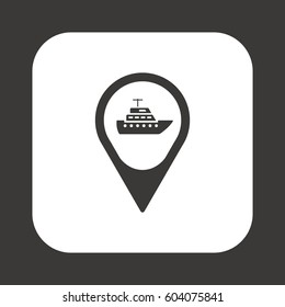 Ship  icon,  isolated. Flat  design.