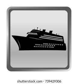 Ship icon isolated on background. Modern flat pictogram, business, marketing, internet concept. Trendy Simple vector symbol for web site design or button to mobile app. Logo illustration