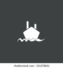 ship  icon isolated on black background