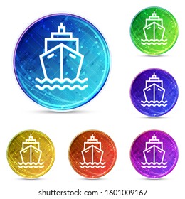 Ship icon isolated on digital abstract round buttons set illustration