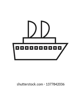 ship icon isolated on white background, vector illustration