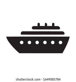 Ship icon isolated on white background. Ship icon vector. Shipping symbol. Container pictogram, flat vector sign isolated on white background. Simple vector illustration for graphic and web design.