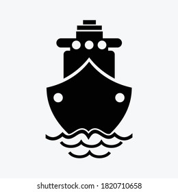 Ship icon isolated on white background. Vector illustration. 