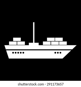 Ship icon isolated on white background. VECTOR illustration. 