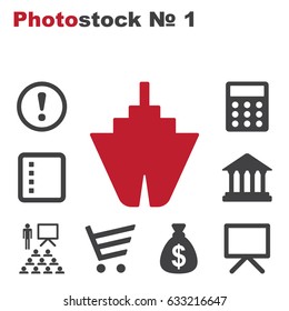 Ship icon isolated on white background