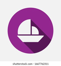 Schiff-Symbol mit einzeln auf violettem Hintergrund