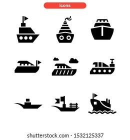 ship icon isolated sign symbol vector illustration - Collection of high quality black style vector icons
