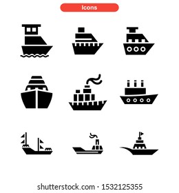 ship icon isolated sign symbol vector illustration - Collection of high quality black style vector icons
