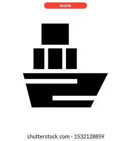 ship icon isolated sign symbol vector illustration - high quality black style vector icons
