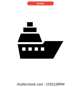 ship icon isolated sign symbol vector illustration - high quality black style vector icons
