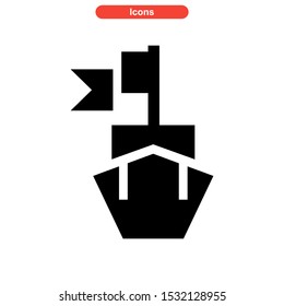 ship icon isolated sign symbol vector illustration - high quality black style vector icons
