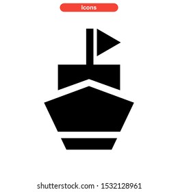 ship icon isolated sign symbol vector illustration - high quality black style vector icons
