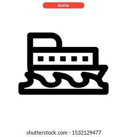 ship icon isolated sign symbol vector illustration - high quality black style vector icons
