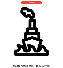 ship icon isolated sign symbol vector illustration - high quality black style vector icons
